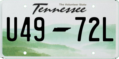 TN license plate U4972L