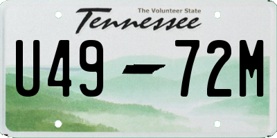TN license plate U4972M