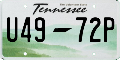 TN license plate U4972P