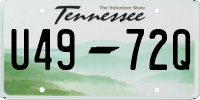 TN license plate U4972Q
