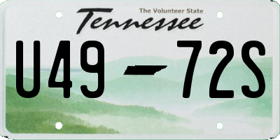 TN license plate U4972S