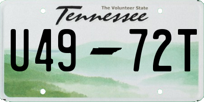 TN license plate U4972T