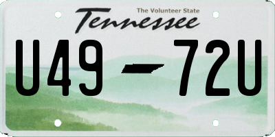 TN license plate U4972U