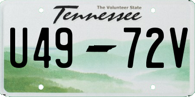 TN license plate U4972V
