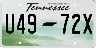 TN license plate U4972X