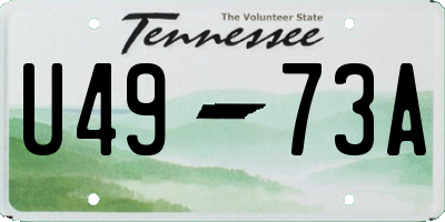 TN license plate U4973A