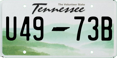 TN license plate U4973B