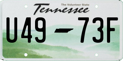 TN license plate U4973F