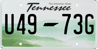 TN license plate U4973G