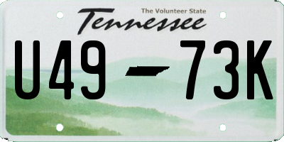 TN license plate U4973K