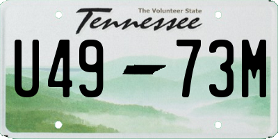 TN license plate U4973M