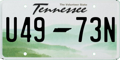 TN license plate U4973N