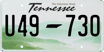 TN license plate U4973O