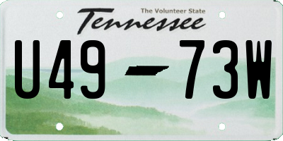 TN license plate U4973W