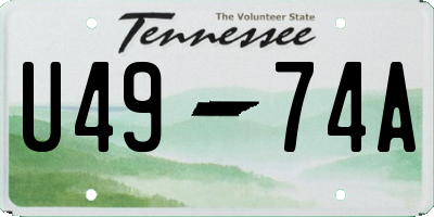 TN license plate U4974A