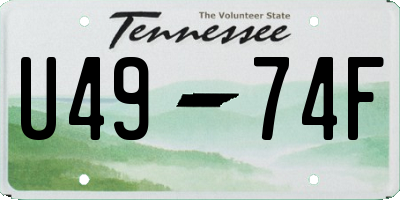 TN license plate U4974F