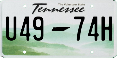 TN license plate U4974H