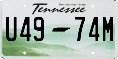 TN license plate U4974M