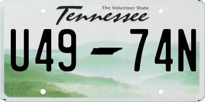 TN license plate U4974N