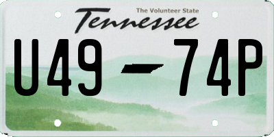 TN license plate U4974P
