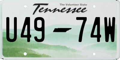 TN license plate U4974W