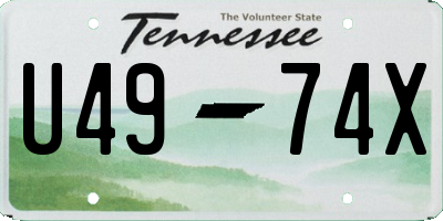 TN license plate U4974X