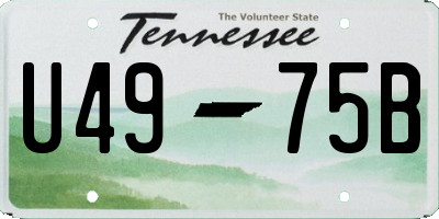 TN license plate U4975B
