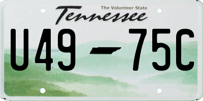 TN license plate U4975C