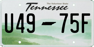 TN license plate U4975F