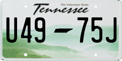 TN license plate U4975J
