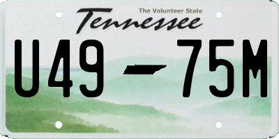 TN license plate U4975M