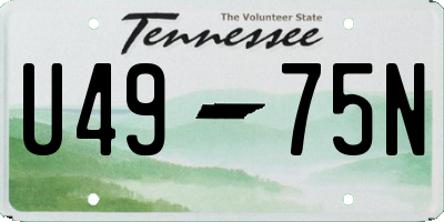 TN license plate U4975N