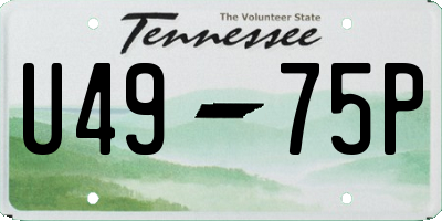TN license plate U4975P