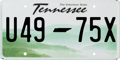 TN license plate U4975X