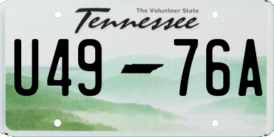 TN license plate U4976A
