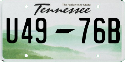 TN license plate U4976B