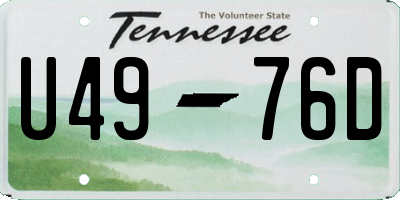 TN license plate U4976D