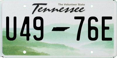 TN license plate U4976E