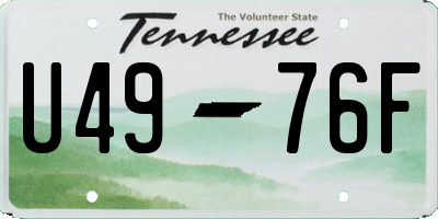 TN license plate U4976F