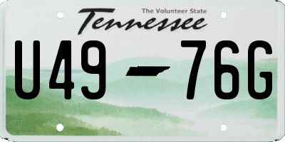 TN license plate U4976G