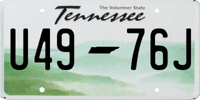 TN license plate U4976J