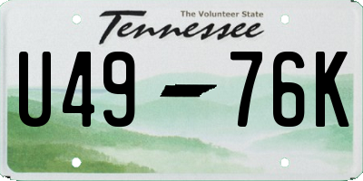 TN license plate U4976K