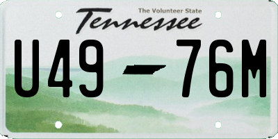 TN license plate U4976M