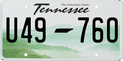 TN license plate U4976O