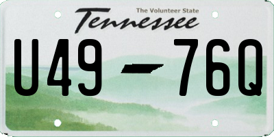 TN license plate U4976Q