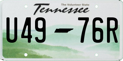 TN license plate U4976R