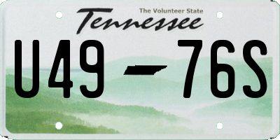 TN license plate U4976S