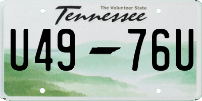 TN license plate U4976U