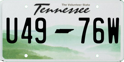 TN license plate U4976W