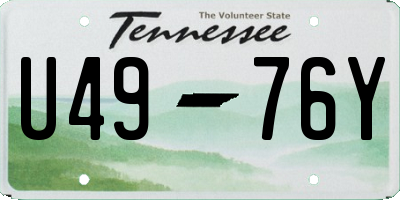 TN license plate U4976Y